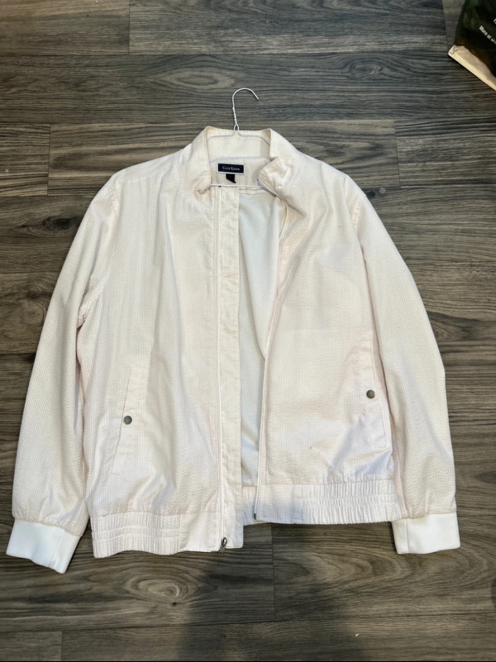 Club Monaco Pale Pink Textured Bomber Jacket